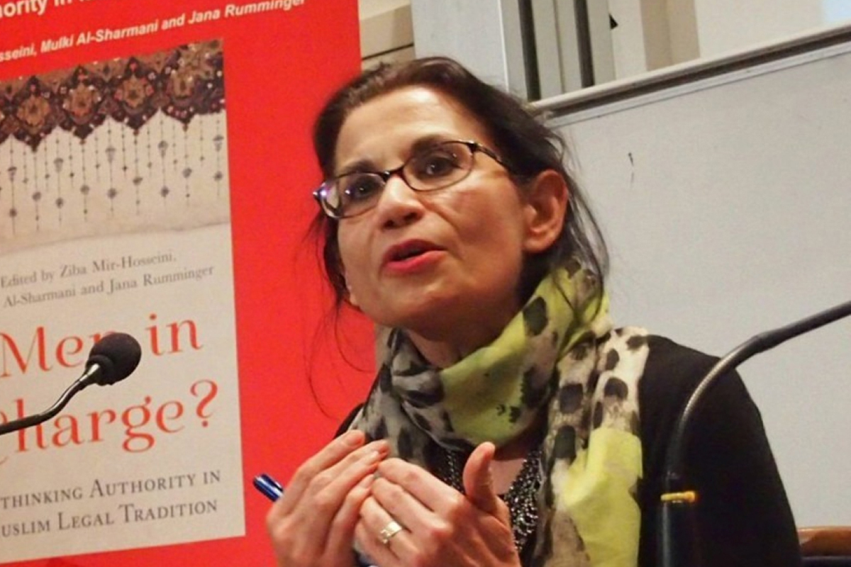 Musawah co-founder Ziba Mir-Hosseini speaks at a 2015 publication event in London. | MUSAWAH