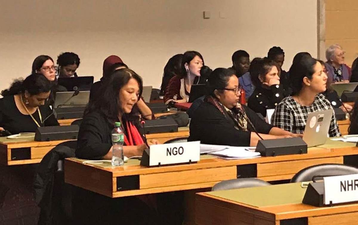 Musawah Board Chair Zainah Anwar (fourth from left) attends the 68th session of the U.N. Committee on the Elimination of Discrimination against Women in Geneva, in 2017. | MUSAWAH