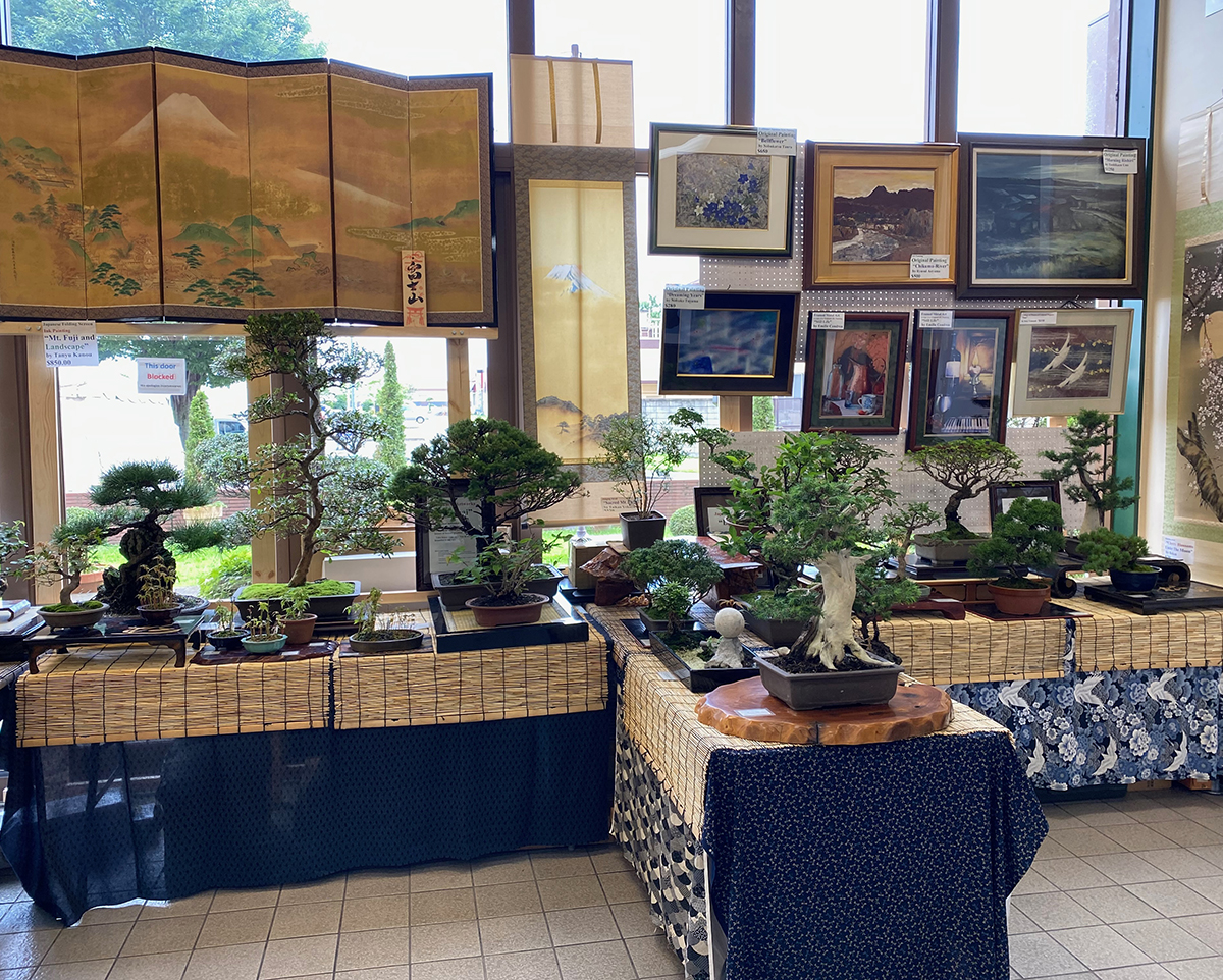 Bonsai, such as those shown at this pop-up shop in the U.S., are among the most popular Japanese items sold overseas. | YASUYUKI SUZUKI