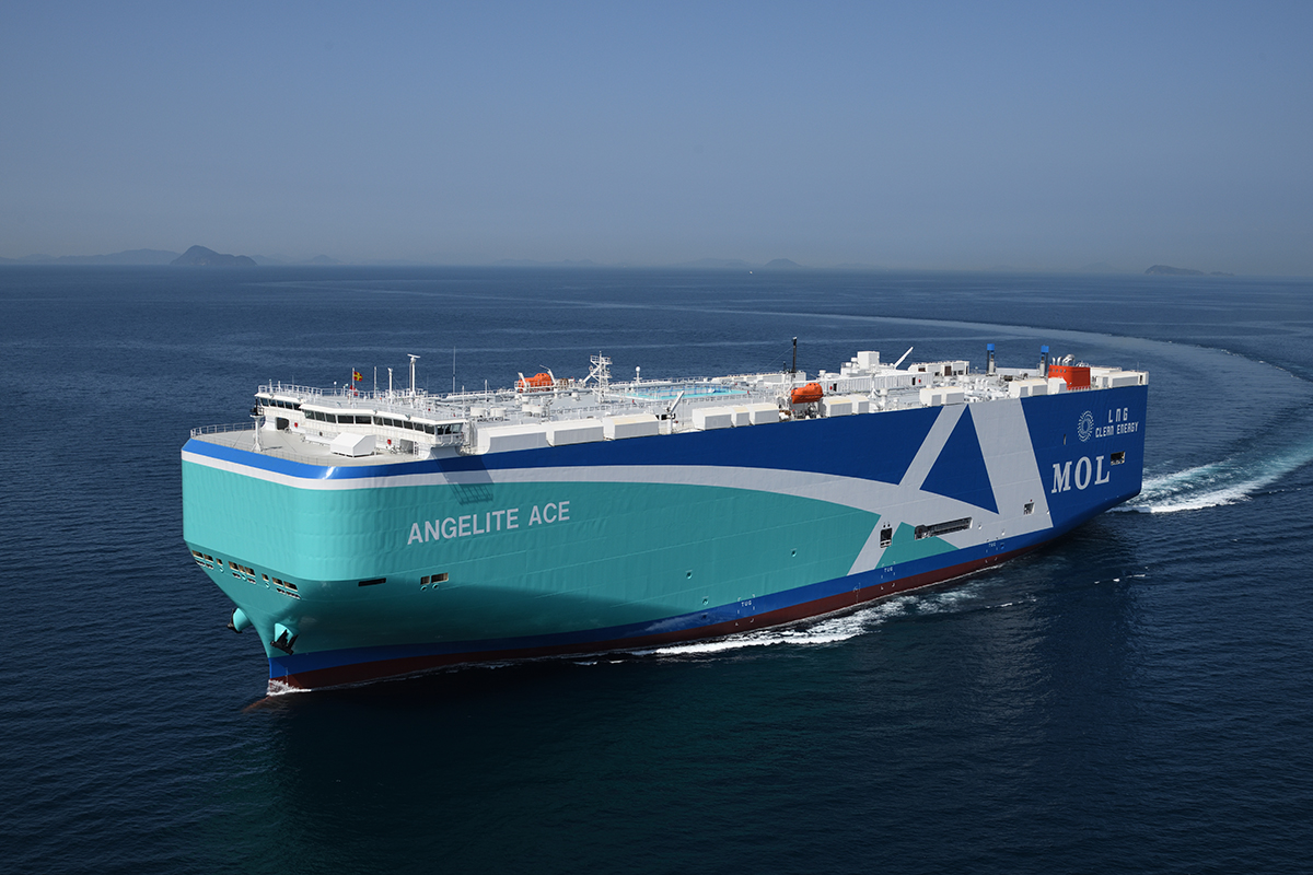 The Angelite Ace is a liquefied natural gas-fueled car carrier capable of carrying 7,000 car equivalent units.